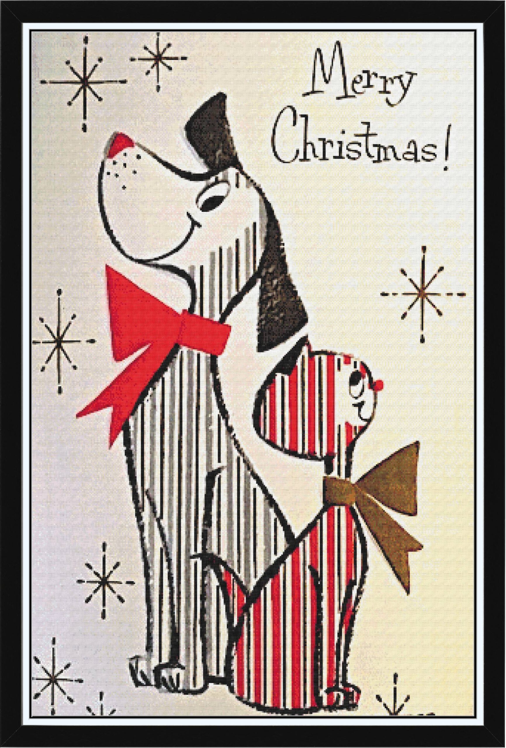 Vintage Christmas Dog and Cat